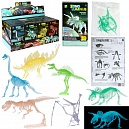 Игрушка развивающая, конструктор 1TOY "3D DINO LUMINUS" (люминисцентные динозавры, 6 видов).