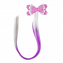 Lukky Fashion накладная прядь на заколке с бантом, цвет лиловый, 40 см, пакет с подвесом