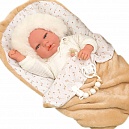 Arias Reborn Alejandra новорожденный пупс мягкий 40 см., с соской, с беж. одеялом, в коробке