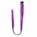Lukky Fashion Прядь накладная на заколке, блестящая, 60 см, фиолетовая, пакет с подвесом