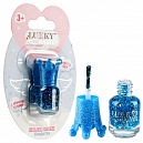 Lukky Angel Лак для ногтей Конфетти, смываемый водой, цвет синий с блестками, с ароматом клубники, 5 ml, блистер
