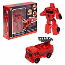 Робот - трансформер, тракботы 1TOY Пожарный автоподъемник, машинка, игрушка для мальчиков и девочек, детей