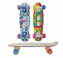 Cкейтборд детский Navigator для девочек и мальчиков, пенни борд со светящимися полиуретановыми колесами и крашеными алюминиевыми траками