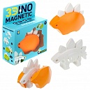 Игрушка динозавр 1TOY 3Dino Magnetic Стегозавр, сборный, с магнитом, для развития моторики и сил рук, цвет оранжевый