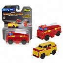 Т18277, Машинка игрушка для мальчика 2в1 Transcar Double 1toy: пожарная  – джип