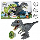 Игровой набор Робо-Тираннозавр RoboAlive ZURU, игрушка динозавр серый со светящимся в темноте слаймом