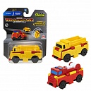 Т18284, Машинка игрушка для мальчика 2в1 Transcar Double 1toy: пожарная машина – грузовик