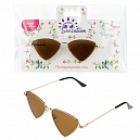 Lukky Fashion Солнцезащитные очки д.подростков и взрослых "Треугольники", металлическая оправа, коричневые линзы,карта,пакет