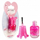 Lukky Angel Лак для ногтей Конфетти, смываемый водой, цвет ярко-розовый с блестками, с ароматом клубники, 5 ml, блистер