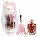 Lukky Angel Лак для ногтей Конфетти, смываемый водой, цвет розовый с блестками, с ароматом клубники, 5 ml, блистер