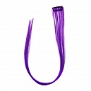 Lukky Fashion Прядь накладная на заколке, одноцветная, 55 см, фиолетовая, пакет с подвесом