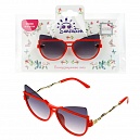 Lukky Fashion Солнцезащитные очки д.подростков и взрослых "НеоКошки", красная оправа, черные линзы,карта,пакет