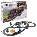 Игровой набор 1TOY InterCity Diesel железная дорога с электропоездом "Фермер" , 90 деталей, свет, звук, переезд, эстакада, стрелка