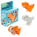 Игрушка динозавр 1TOY 3Dino Magnetic Тираннозавр, сборный, с магнитом, для развития моторики и сил рук, цвет оранжевый