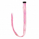Lukky Fashion Прядь накладная на заколке, блестящая, 60 см, розовая, пакет с подвесом