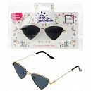 Lukky Fashion Солнцезащитные очки д.подростков и взрослых "Треугольники", металлическая оправа, черные линзы,карта,пакет