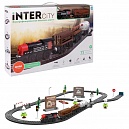 Игровой набор 1TOY InterCity Retro железная дорога с электропоездом "Товарный поезд",  73 детали, свет, звук, переезд, стрелка, указатели, тупик