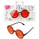 Lukky Fashion Солнцезащитные очки д.подростков и взрослых "Смайлик", черная оправа, красные линзы,карта,пакет