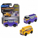 Машинка игрушка для мальчика 2в1 Transcar Double 1toy: даблдэккер – школьный автобус